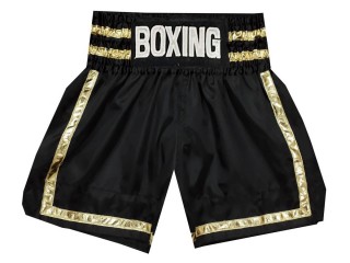 Personlig Boxing Shorts : KNBSH-032-Svart-Gull